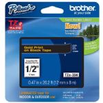Brother TZE-334 Gold on Black 18mm P-Touch Label Tape