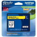 Brother Tape TZe631 1/2 Inch, Black on Yellow Label Tape