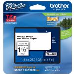 Brother TZE-261 Laminated Black on White 1 1/2 Inch Tape