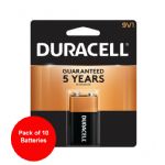 Duracell 9V Coppertop Alkaline Battery, 10 Pack