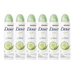 Dove Go Fresh Cucumber & Green Tea Anti Perspirant Spray, 6 Pack
