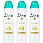 Dove Go Fresh Pear & Aloe Antiperspirant Deodorant Spray, 3 Pack