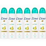 Dove Go Fresh Pear & Aloe Antiperspirant Deodorant Spray, 6 Pack