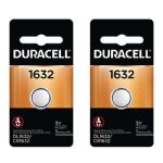 Duracell 1632 Lithium 3V Coin Cell Battery, 2 Pack