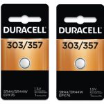 Duracell 303/357 Silver Oxide Coin Battery, 2 Pack