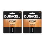 Duracell 9V Coppertop Alkaline Battery, 2 Pack