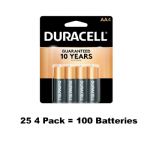 Duracell AA Coppertop Alkaline Batteries, 100 Batteries
