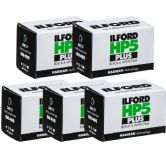 Ilford HP5 Plus 400 36 Exposure Black and White Film, 5 Rolls