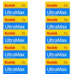 Kodak GC Ultramax 400 24 Exposure Color Negative 35mm Film , 10 Rolls