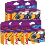 Kodak HD Power Flash 27 + 12 Exposure 35mm Single Use Camera, 5 Pack