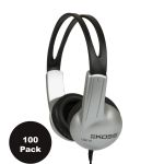 Koss UR-10 Closed-ear Design Stereo Headphones, 100 Pack