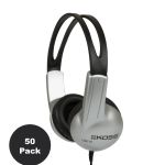 Koss UR-10 Closed-ear Design Stereo Headphones, 50 Pack