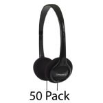 Koss KPH7 Black Lightweight Headphones, 50 Pack