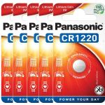 Panasonic CR1220 3V Lithium Coin Cell Battery, 5 Pack