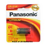 Panasonic CR-123 Lithium Power 3V Battery, 20 Pack
