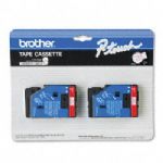 Brother TC-21 2 Pack Red on White Laminated Tape Cartridge
