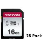 Transcend 16GB 300S Class 10 SDHC Memory Card, 25 Pack