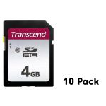 Transcend 4GB 300S Class 10 SDHC Memory Card, 10 Pack
