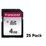 Transcend 4GB 300S Class 10 SDHC Memory Card, 25 Pack
