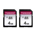 Transcend 4GB 300S 4GB Class 10 SDHC Memory Card, 2 Pack