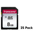 Transcend 8GB 300S Class 10 SDHC Memory Card, 25 Pack