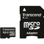Transcend 4GB MicroSD Class 10 Memory Card with Adapter