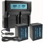 Power2000 2x Batteries with Dual Bay LCD Charger for Fuji NP-T125