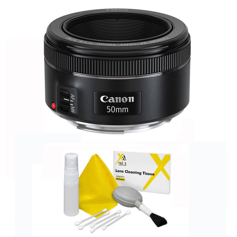 Canon 50mm f/1.8 EF STM Standard Autofocus Lens with Cleaning Kit