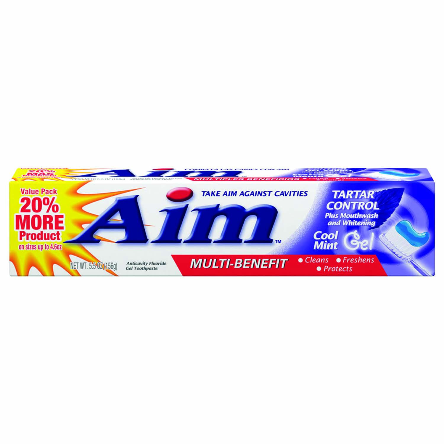 Aim Multi-Benefit Cavity Protection Gel Toothpaste Ultra Mint, 5.5 Oz