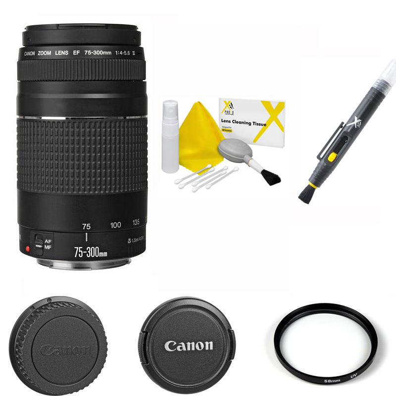 Canon EF 75-300mm f/4-5.6 Autofocus Zoom Lens Value Bundle