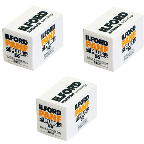 Ilford PAN F Black & White Print Film 36 Exposure ISO 50, 3 Rolls