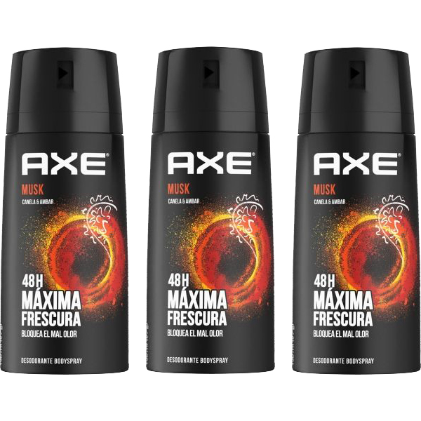 Axe Musk Mens Deodorant Body Spray, 3 Pack