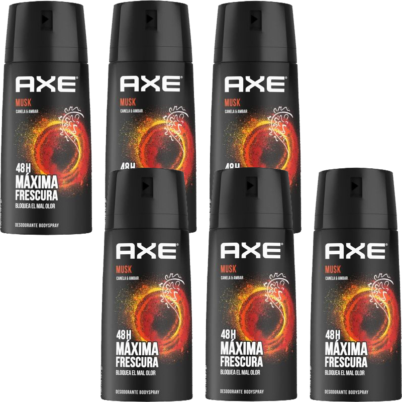 Axe Musk Deodorant Body Spray for Men,  6 Pack