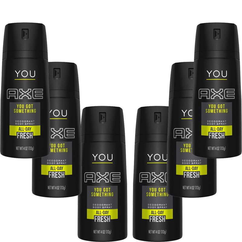 Axe YOU Mens Deodorant Body Spray, 6 Pack