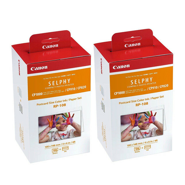 Canon RP-108 4x6 108 Sheets Paper and Ink Set, 2 Pack