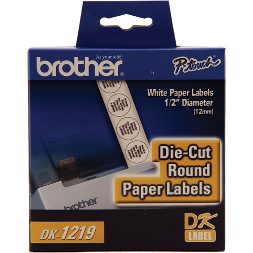 Brother DK1219 White Smaill Round Paper Labels (1200 Labels)
