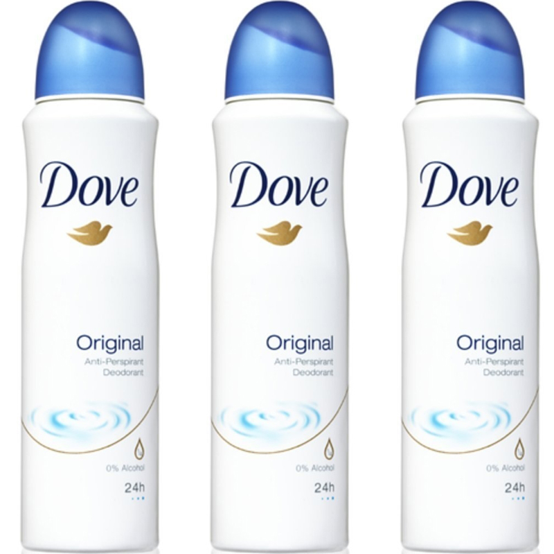 Dove Original Antiperspirant Deodorant Spray, 3 Pack
