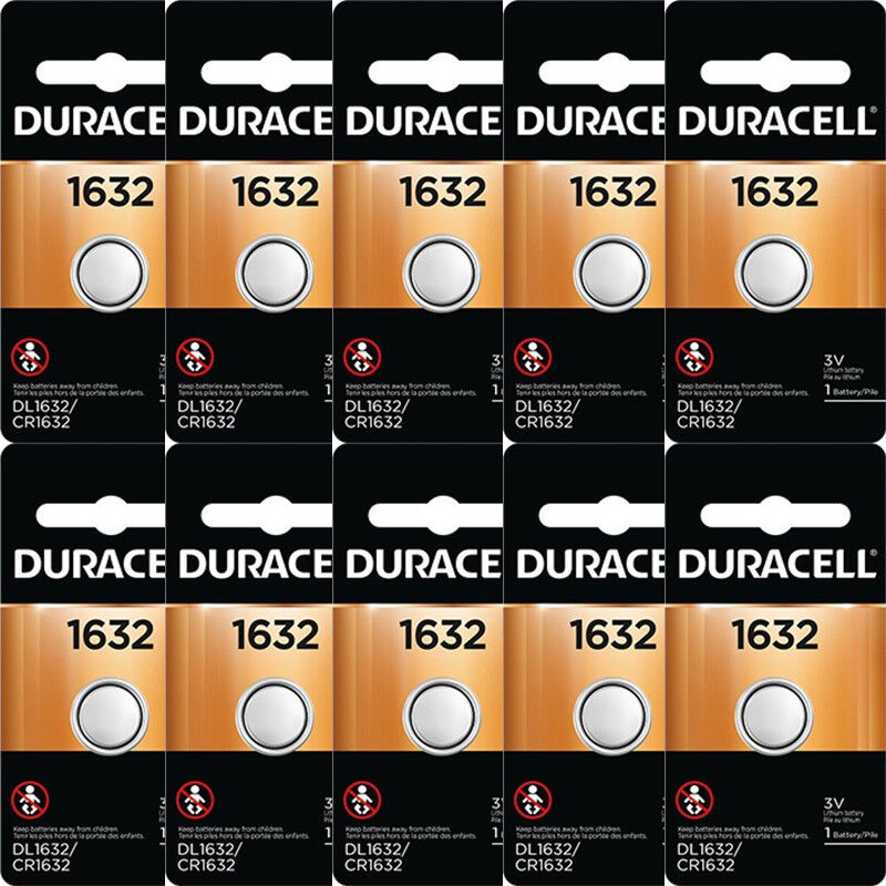 Duracell 1632 Lithium 3V Coin Cell Battery, 10 Pack