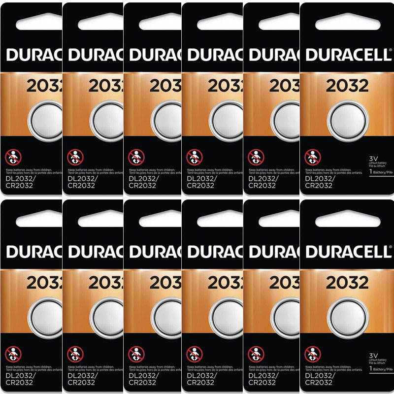 Duracell 2032 3V Lithium Coin Cell Battery, 12 Pack