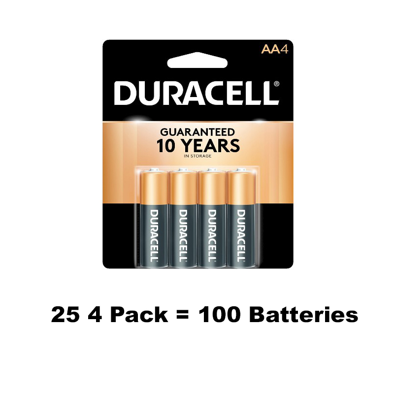 Duracell AA Coppertop Alkaline Batteries, 100 Batteries