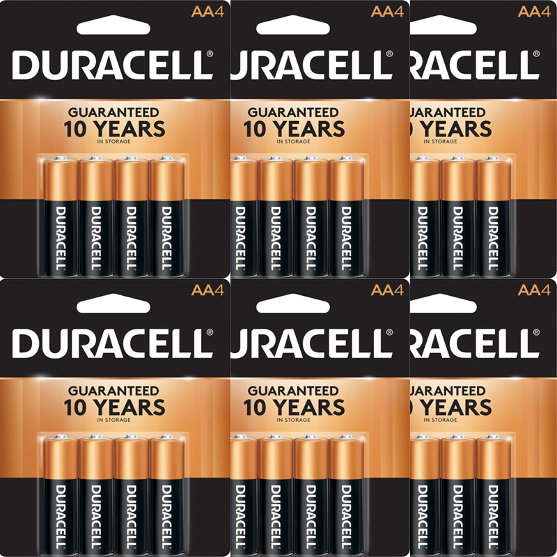 Duracell AA Coppertop Alklaline Batteries, 24 Batteries