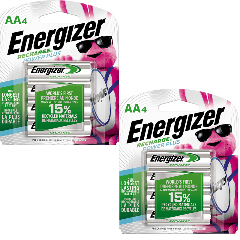 Energizer AA Power Plus Rechargeable Batteries, 8 Pack