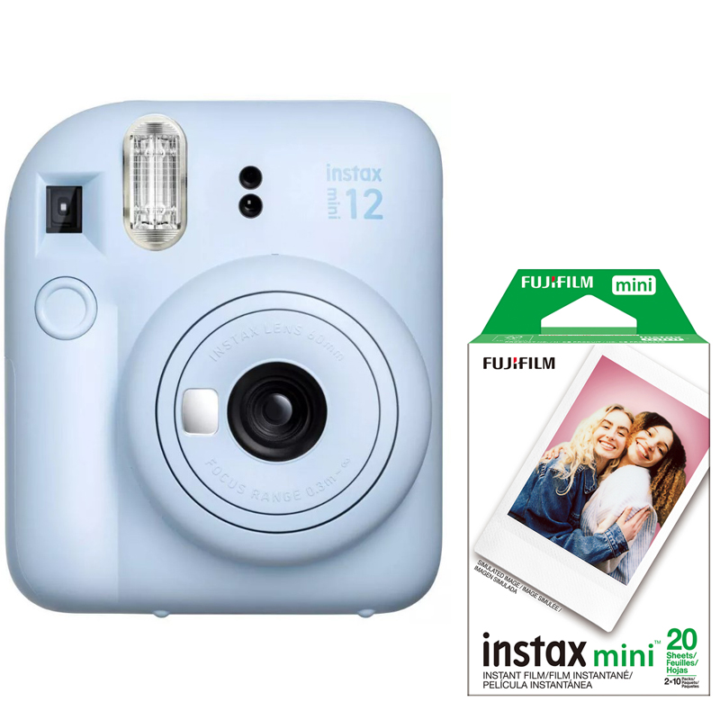 Fujifilm instax mini 12 Instant Film Camera, Pastel Blue with 20 Instant Mini Prints
