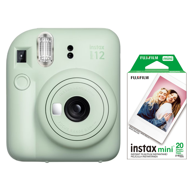 Fujifilm instax mini 12 Instant Film Camera, Mint Green with 20 Prints Instax Mini Film