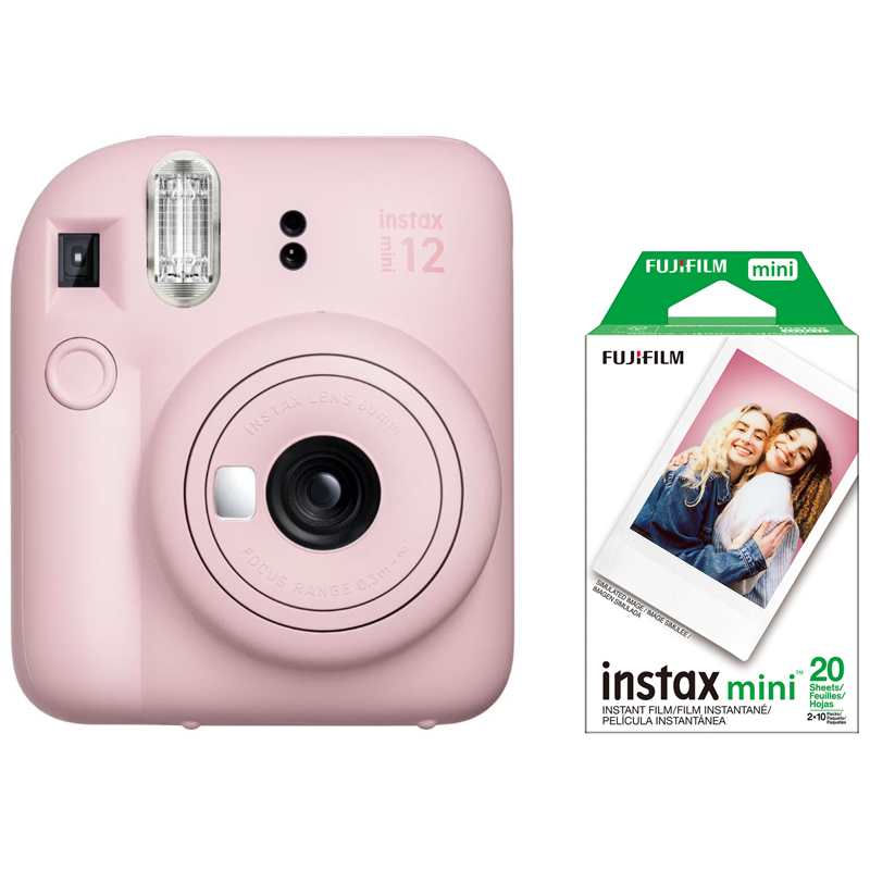 Fujifilm instax mini 12 Instant Film Camera, Blossom Pink with 20 Prints Instax Mini Film