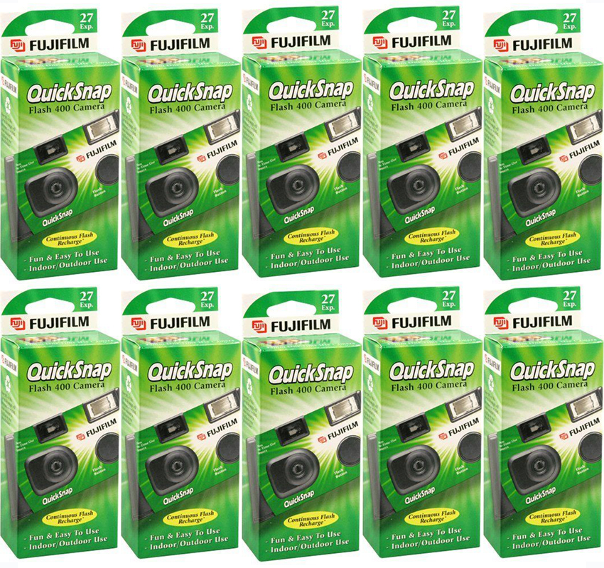 jeugd Geplooid Omleiden Fujifilm QuickSnap Flash 400 Single Use Disposable Camera, 10 Pack