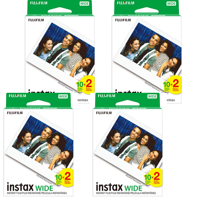 Fujifilm Instax Wide Instant Color Film, 4x Twin Packs =80 Prints