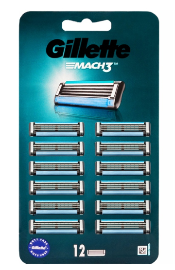 Gillette Mach3 Razor Blade Refill Cartridges, 12 Pack