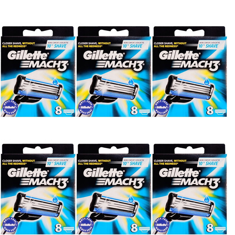 Gillette Mach3 Mens' Refill Razor Blades, 48 Cartridges