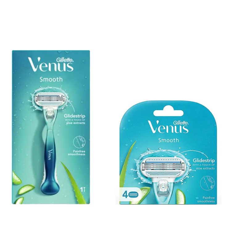 Gillette Venus Handle with 4 Pack Razor Blade Cartridges